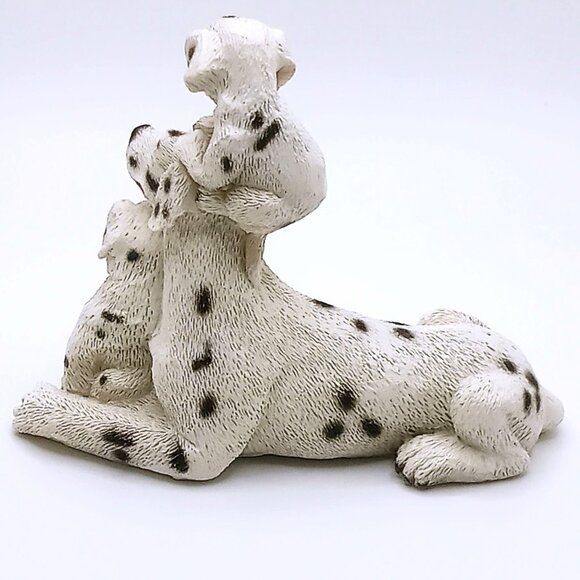 Dalmatian Family Figurine Mama Dog & Pups Resin White 4" L x 3" H Accent Decor - Picture 3 of 13
